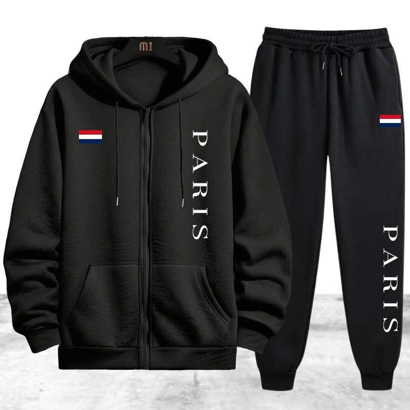 Winter Clothing - Paris Printing Erkek Eşofman Günlük Fermuarlı