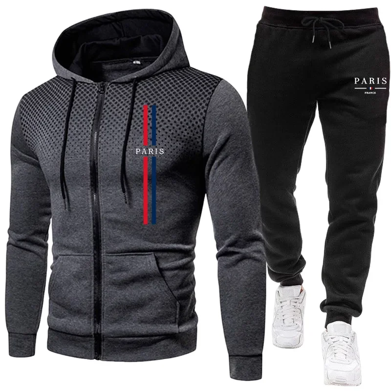 Winter Clothing - Erkek spor takım elbise fermuarlı ceket