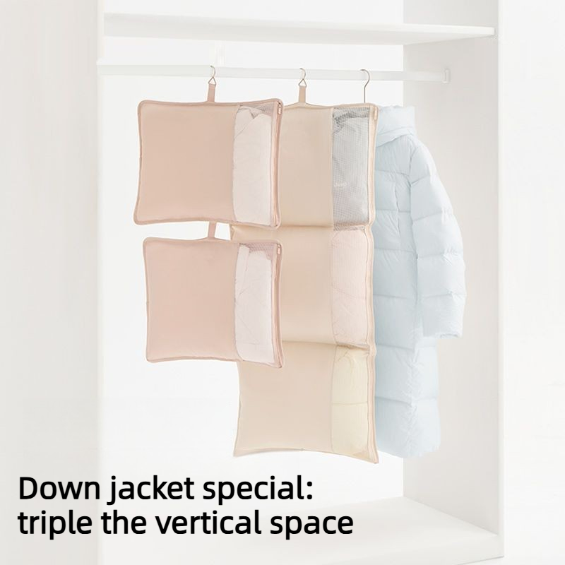 Winter Clothing Organizer - İstiflenebilir Katlanabilir Fileli Askılı Organizer Çanta