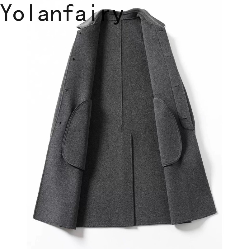 Quality Winter Clothing Jacket - YOLANFAIRY Erkekler İçin %95 Yün Palto