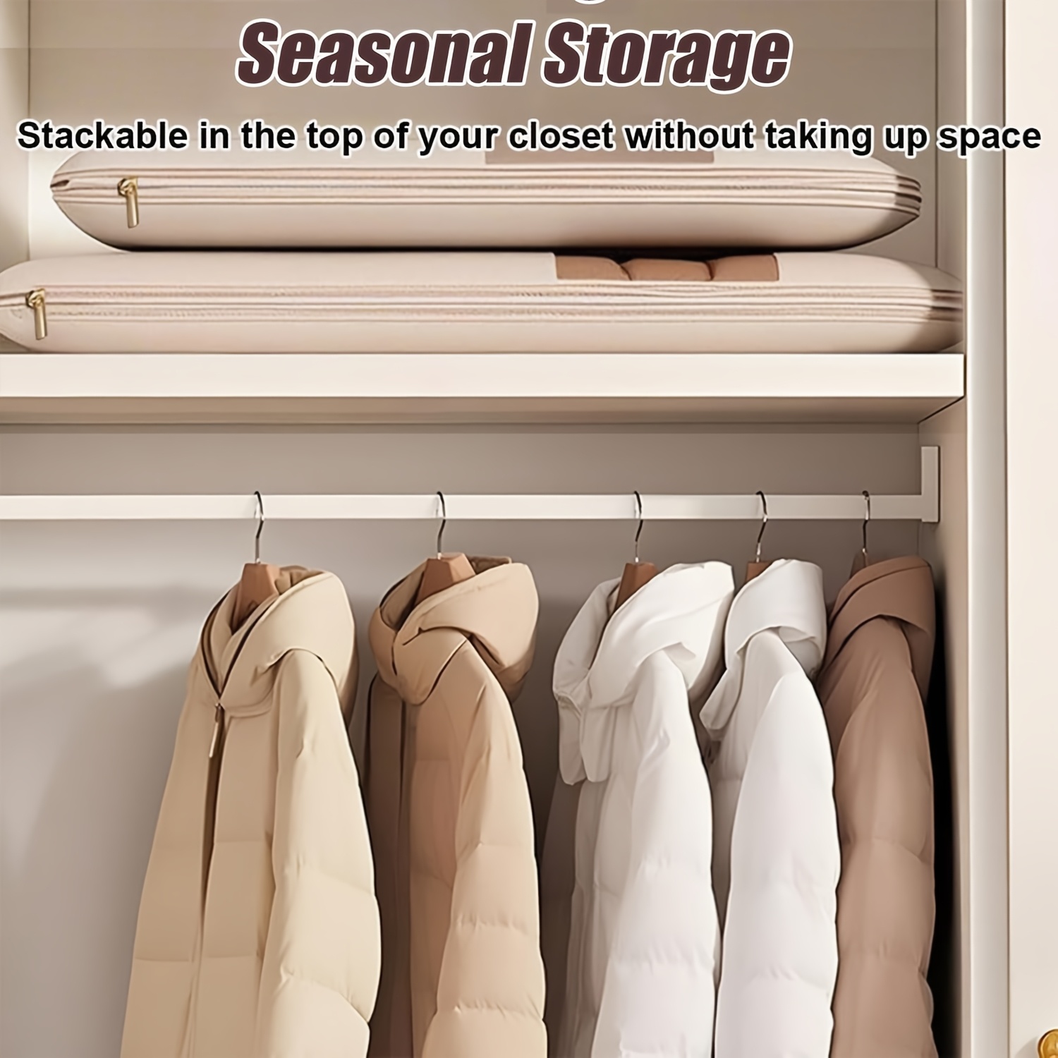 Bej Renkli Sıkıştırma Askılı Ç - Winter Clothing Organizer incelemesi ve fiyatı